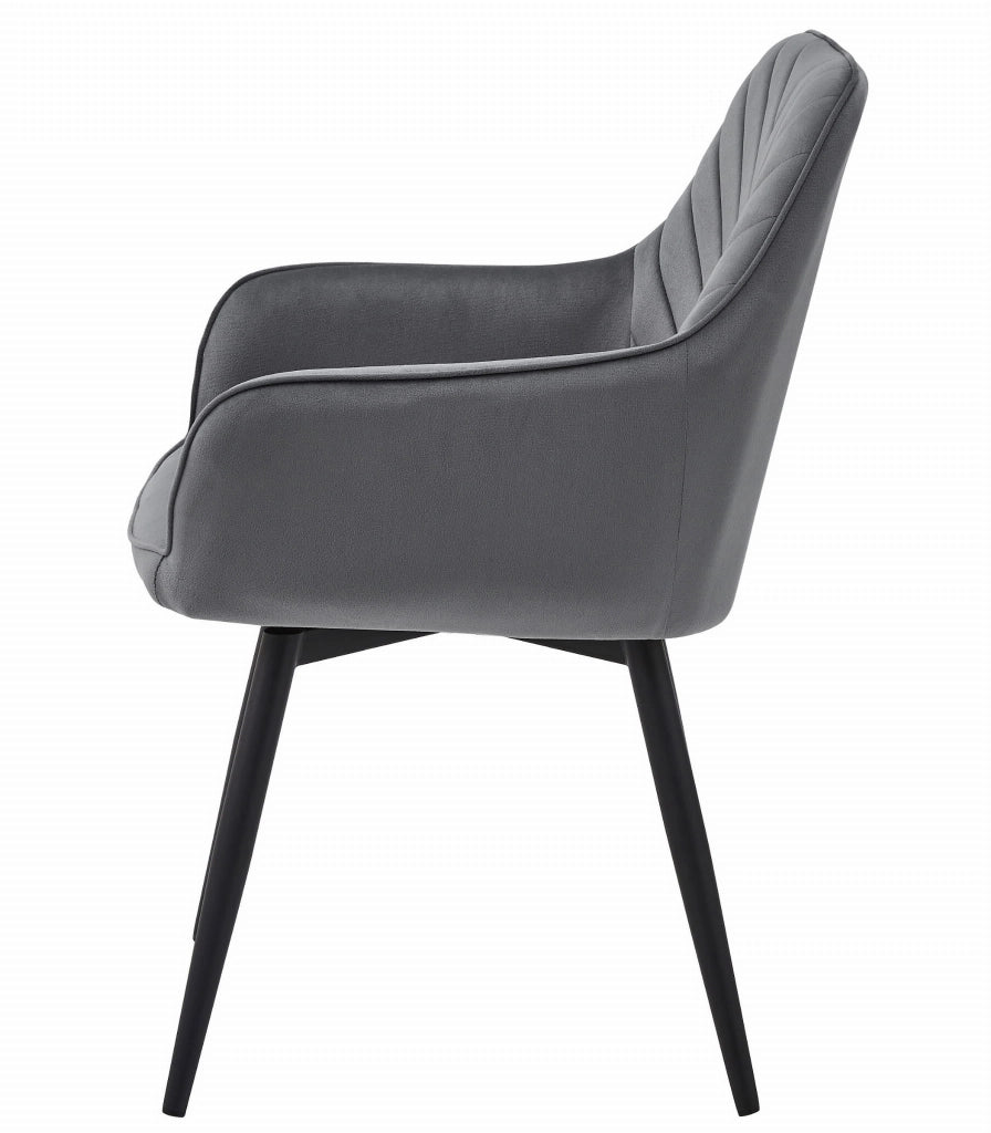 VALORA NANA360 Sedia girevole in velluto grigio scuro x 2