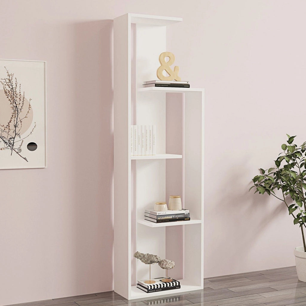 Biblioteca Fiesole, Libreria 3 Ripiani, 50x20x160h cm Bianco