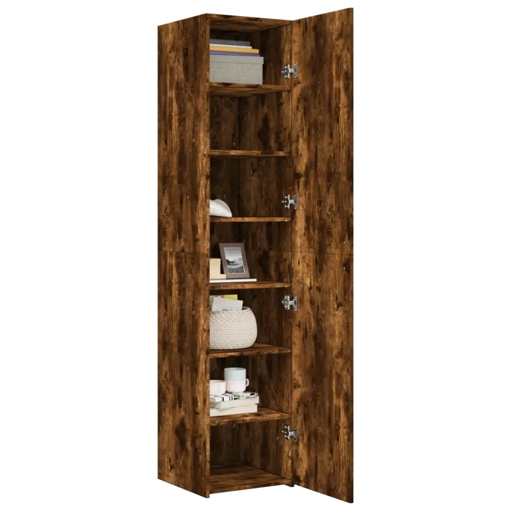 Credenza-Buffet-Armadio da cucina Rovere Fumo 40x42,5x185 cm in Legno Multistrato 641017