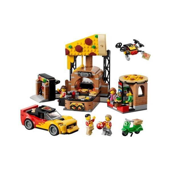 Costruzioni lego 60496 city centro di consegna pizze con veicoli