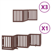 Cancelletto di sicurezza per animali domestici porta pieghevole 15 pannelli legno di pioppo marrone 02_0023191