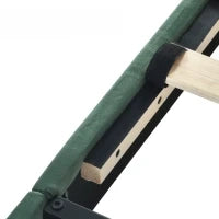 Struttura Letto Matrimoniale con piedini antiscivolo e Rete a Doghe, in Velluto, Spazio sotto il letto,140x200 Verde