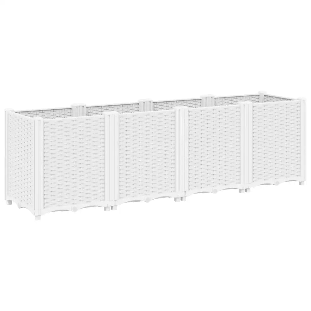 Fioriera | Cassetta per fiori | Vaso da Giardino Bianca 160x40x53 cm in PP