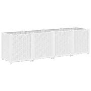 Fioriera | Cassetta per fiori | Vaso da Giardino Bianca 160x40x53 cm in PP