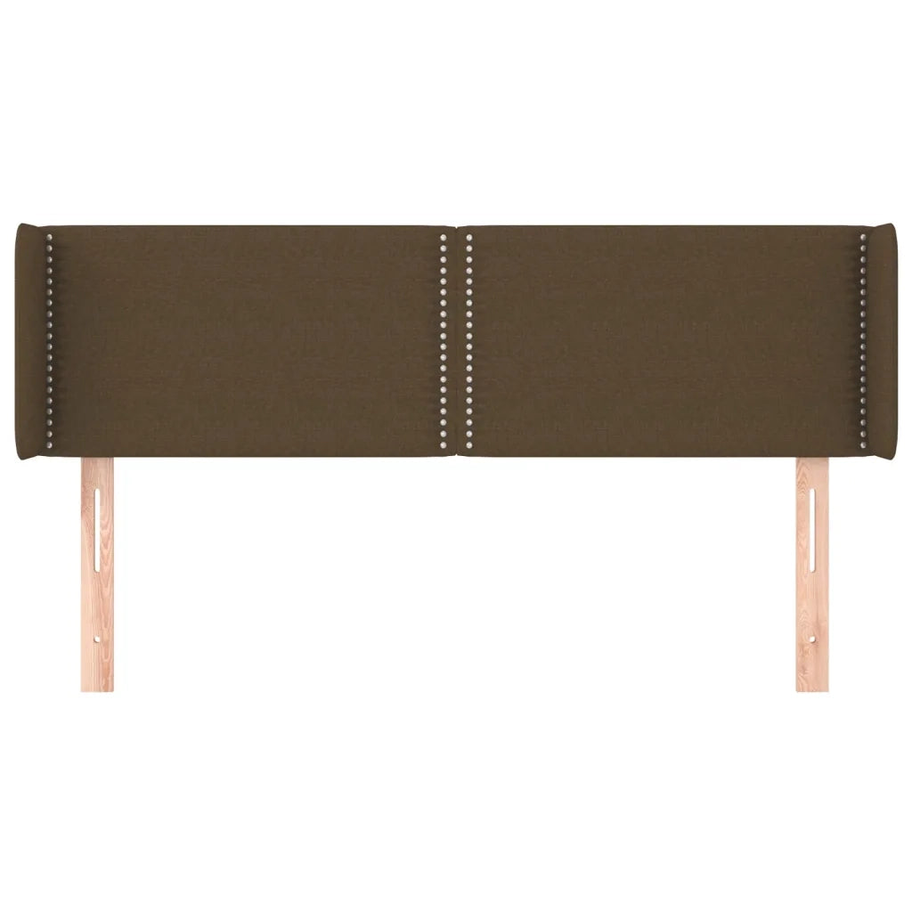 Testiera | Testata ad Orecchio Marrone Scuro 147x16x78/88 cm in Tessuto