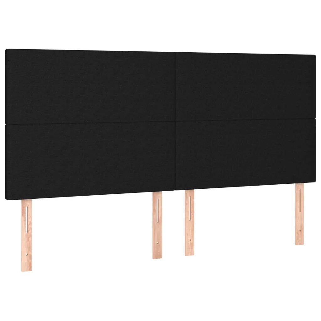 Letto a Molle con Materasso e LED Nero 160x200 cm in Tessuto 3134727