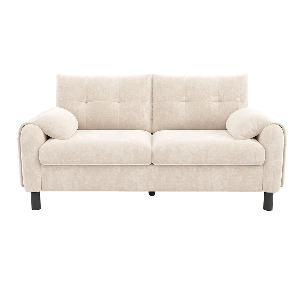 Divano 2 posti - Xylo - Chenille, stile scandinavo, beige