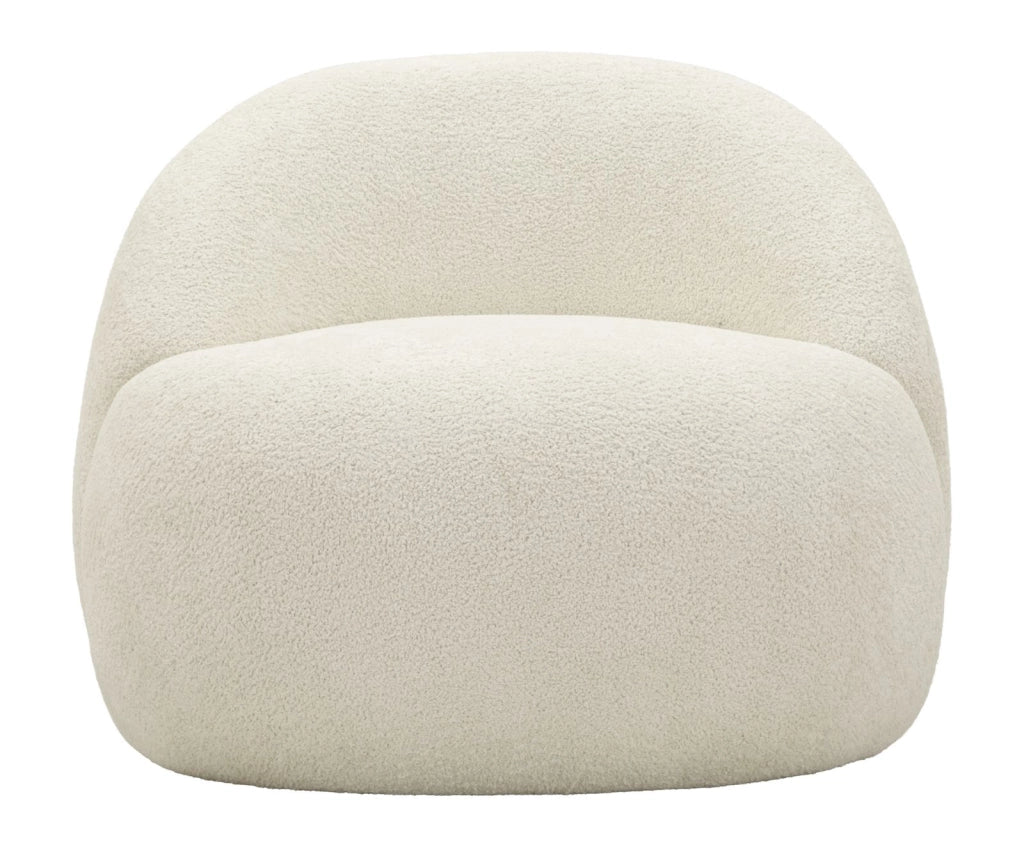 Poltrona Ginevra Bianca 81x78x64 cm in Compensato e Spugna e Poliestere Bianco