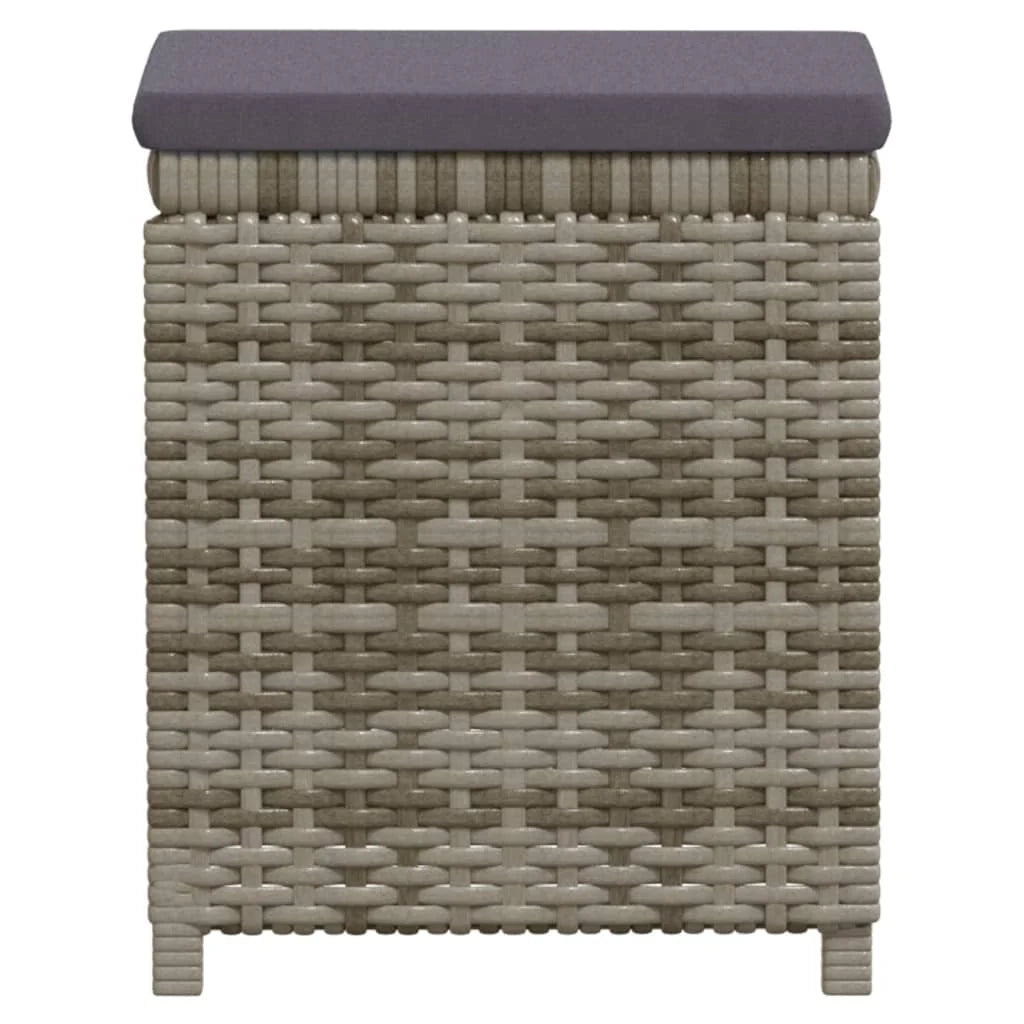 Set di mobili da giardino mobili da esterno 6 pezzi con cuscini resina intrecciata grigia 02_0016868