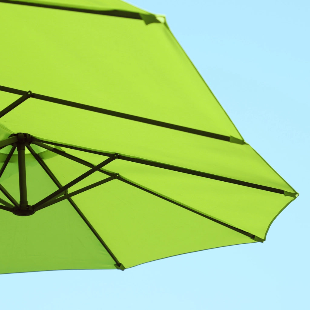 Ombrellone da sole 455x265 cm con manovella ¨C zephmum ¨C Verde