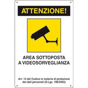 Trade Shop - Cartello Attenzione Area Sottoposta A Videosorveglianza Segnaletica Direzionale Sicurezza -