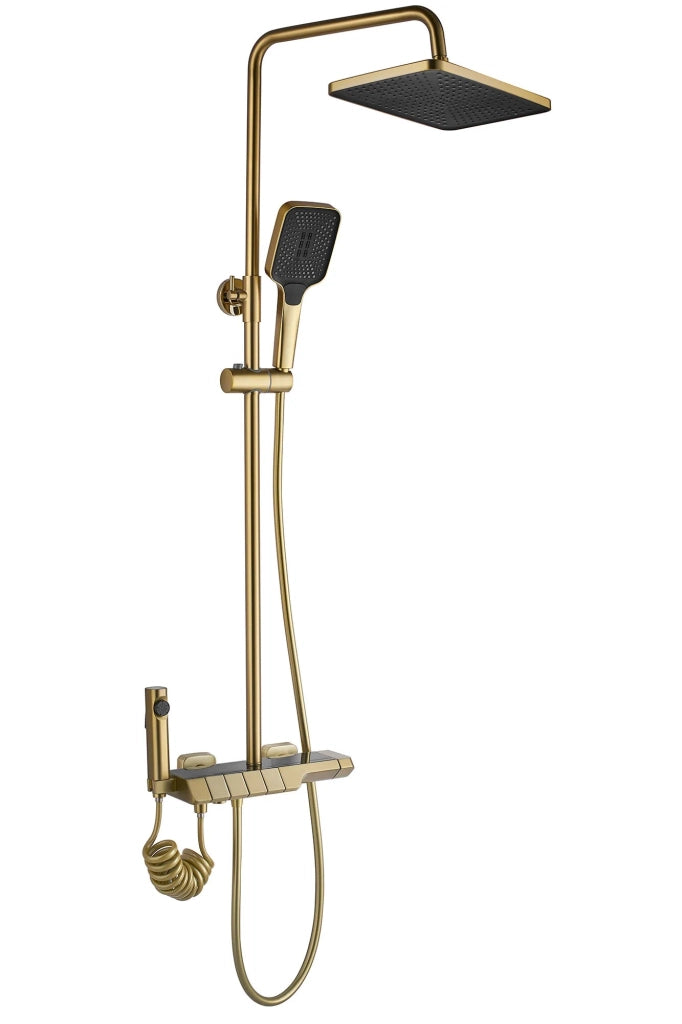 Set Doccia Con Termostato Rea Rob Gold Brush