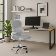 Poltrona ufficio ergonomica con ruote Vibes in rete grigio con base cromata