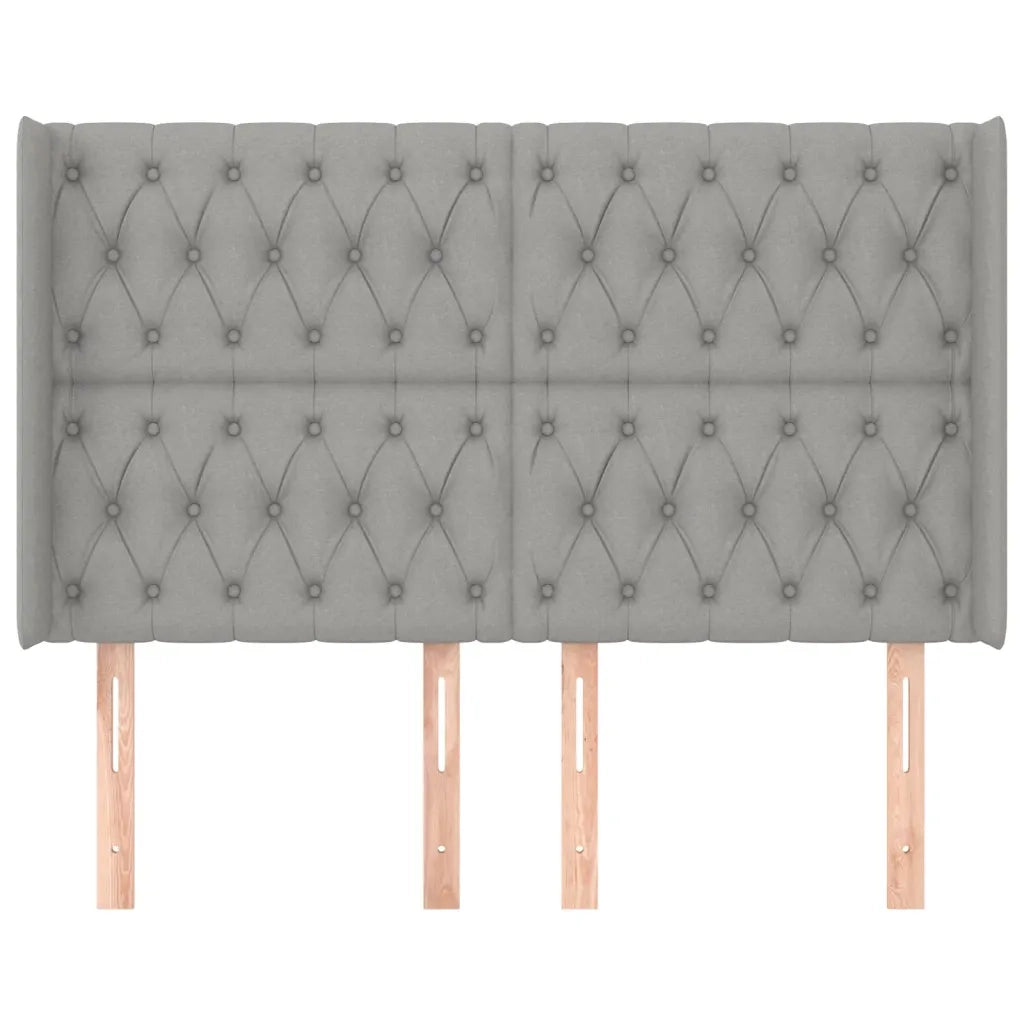 Testiera ad Orecchio Grigio Chiaro 147x16x118/128 cm in Tessuto cod mxl 50864