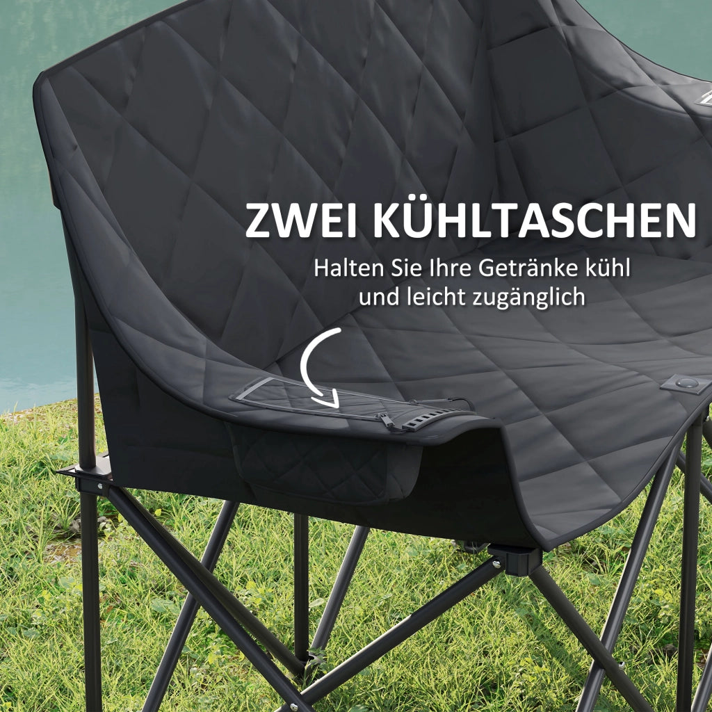 Sedia pieghevole da esterno con borsa ¨C zephmum ¨C nero 60x92x145 cm