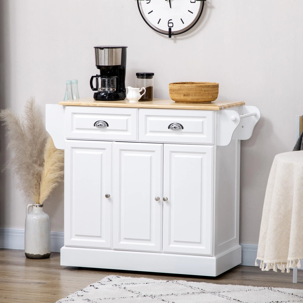 Carrello da cucina con cassetti e accessori ¨C zephmum ¨C Bianco 110x45x91 cm