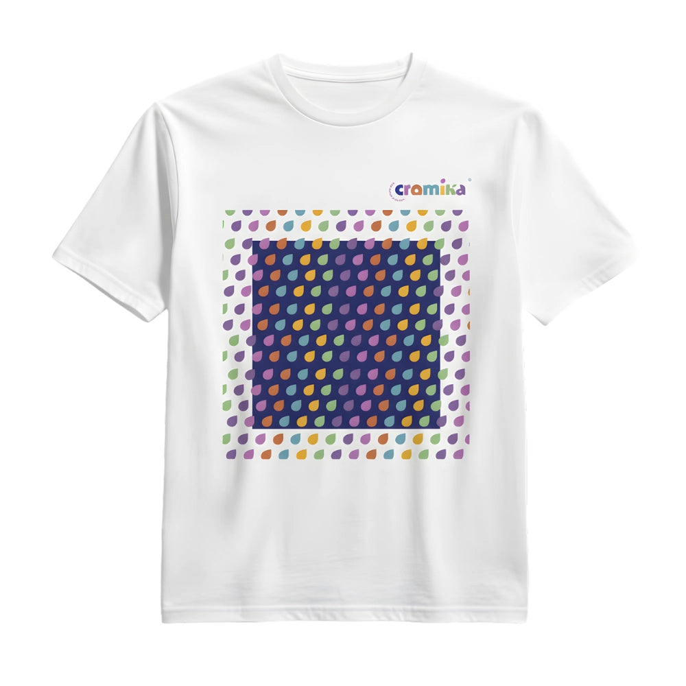 T-shirt cromika arte e colore in cotone naturale *** misura medium - m, modello colorful drops, confezione 1