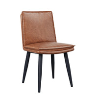 Set 2 sedie da pranzo - Xylo - PU marrone con doppio cuscino