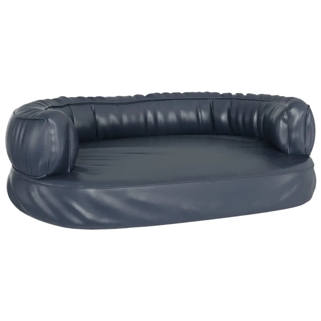 Letto per Cani con Gommapiuma Blu Scuro 60x42 cm in Similpelle 171313