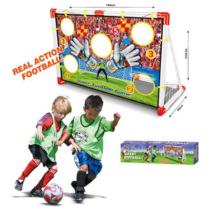 Porta da Calcio Per Bambini 120X73cm Allenamento Rigori Fori Punteggio E Pallone