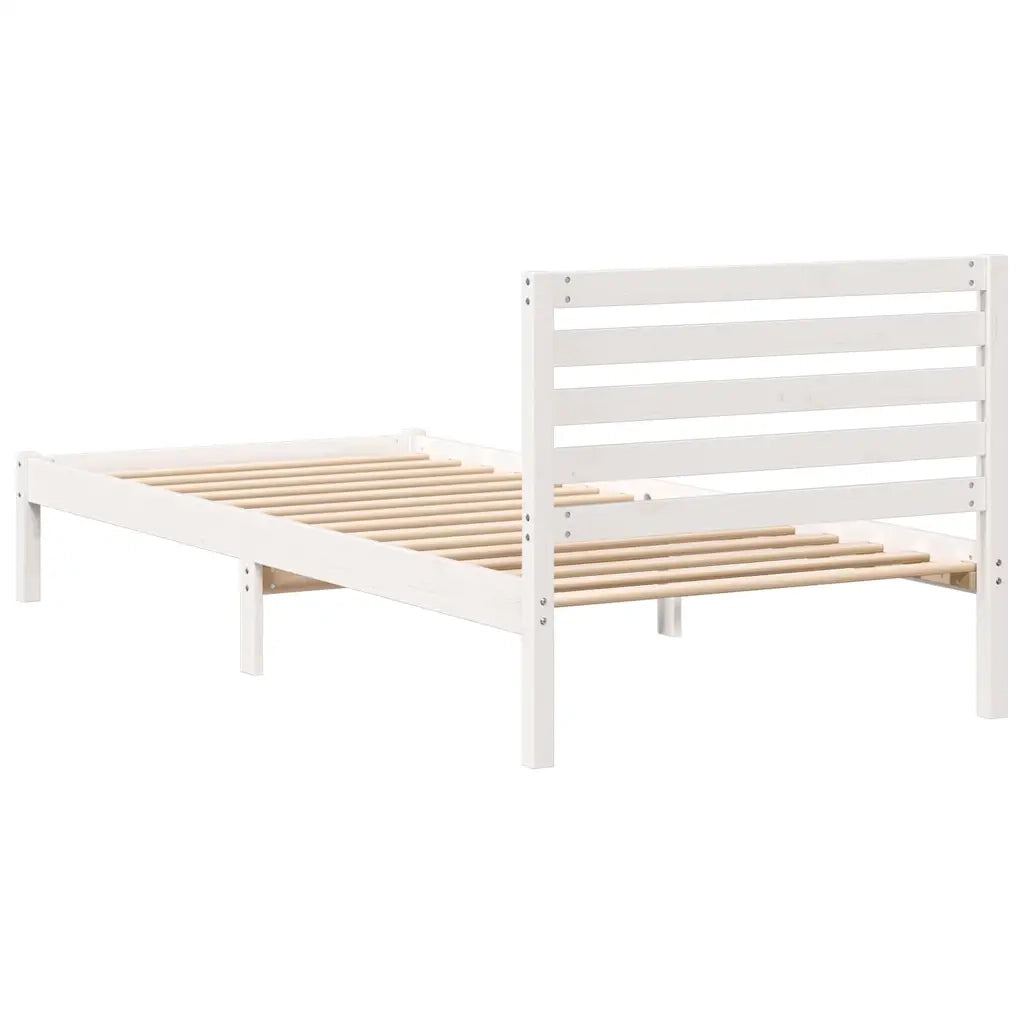 Struttura del letto Bianco 100 x 210 cm Pino massello 872309