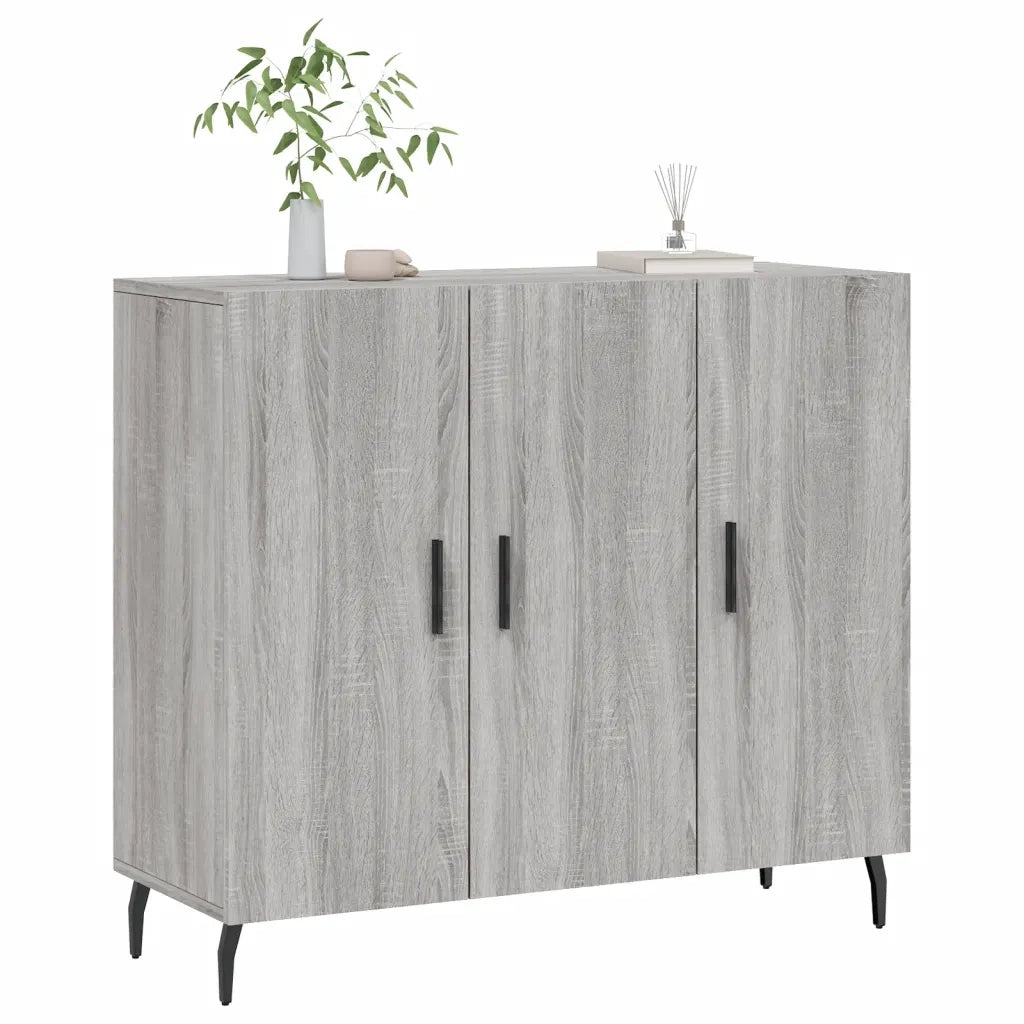 Credenza Grigio Sonoma 90x34x80 cm in Legno Multistrato 828130