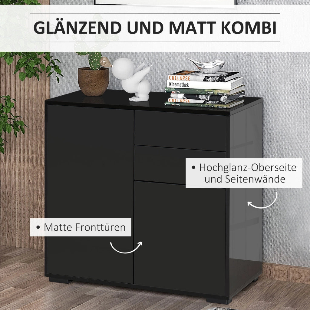 Armadio con 2 cassetti e 2 ante ¨C Zephmum ¨C Nero 79x36x74 cm