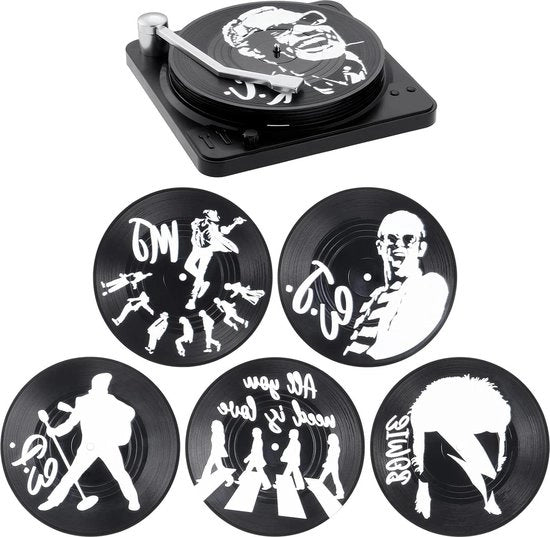 Sostegni per piatti vinili in vinile antiscivolo - 6 pezzi - Nero