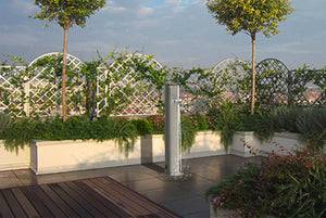 Fontana Lavapiedi da Giardino con Rubinetto Temporizzato Arkema Jolly Grigio Antracite