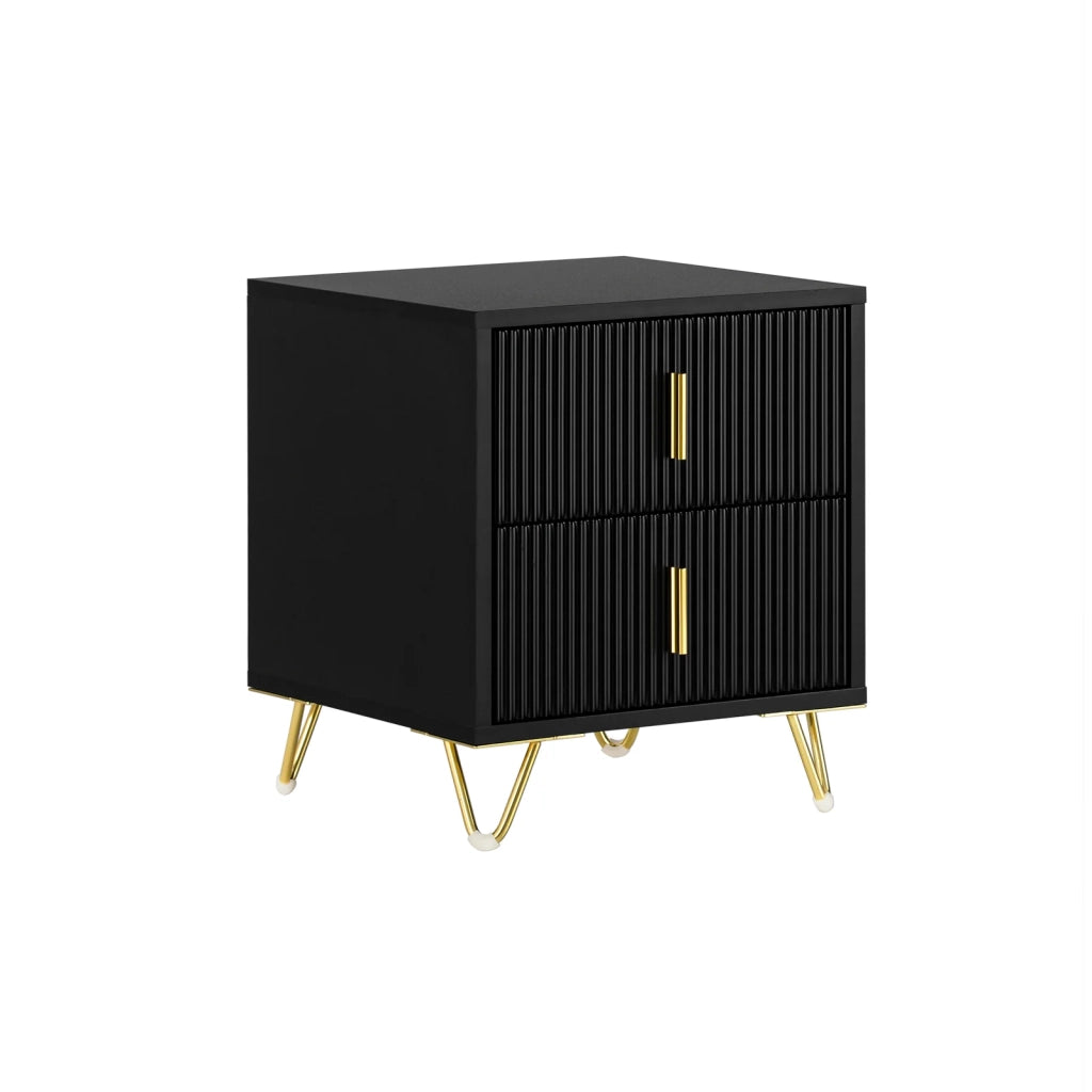 Comodini letto con cassetti Tavolino da salotto o soggiorno Tavolino telefono 40x40cm Nero 2 cassetti FBT115-SCH