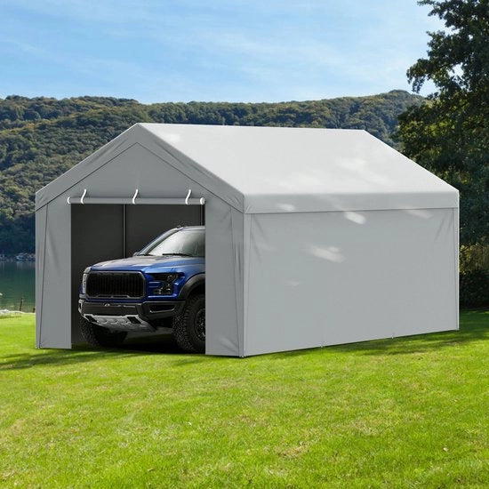 Tenda per Camion - Copertura Alternativa - Senza Struttura - 10x20 m - Tenda Garage - Paratia - Impermeabile e UV-Protezione - Carport Esterno - Grigio