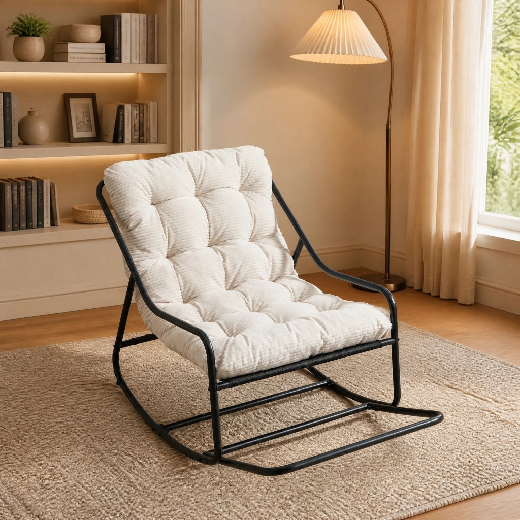 SEDIA A DONDOLO 75x116x82 cm Acciaio Bianco