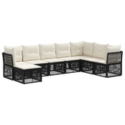 Set Divano da Giardino 8 pcs Nero polyrattan 3434314