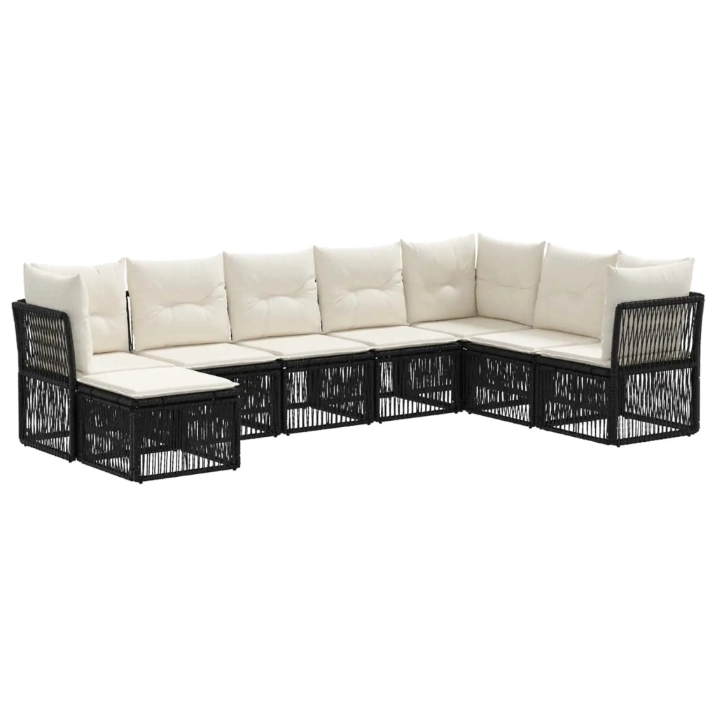 Set Divano da Giardino 8 pcs Nero polyrattan 3434314