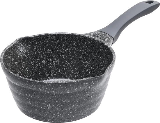 Pentola a induzione, 20 cm, grigia, piccola pentola con superficie antiaderente, pentola per latte, non in alluminio fuso, adatto a tutti i fornelli