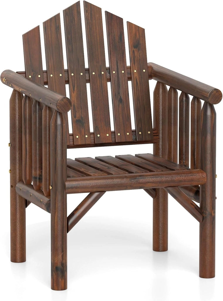 Sedia da giardino in legno, con braccioli e schienale alto, portata fino a 150 kg, per giardino, balcone, terrazza, piscina (naturale)