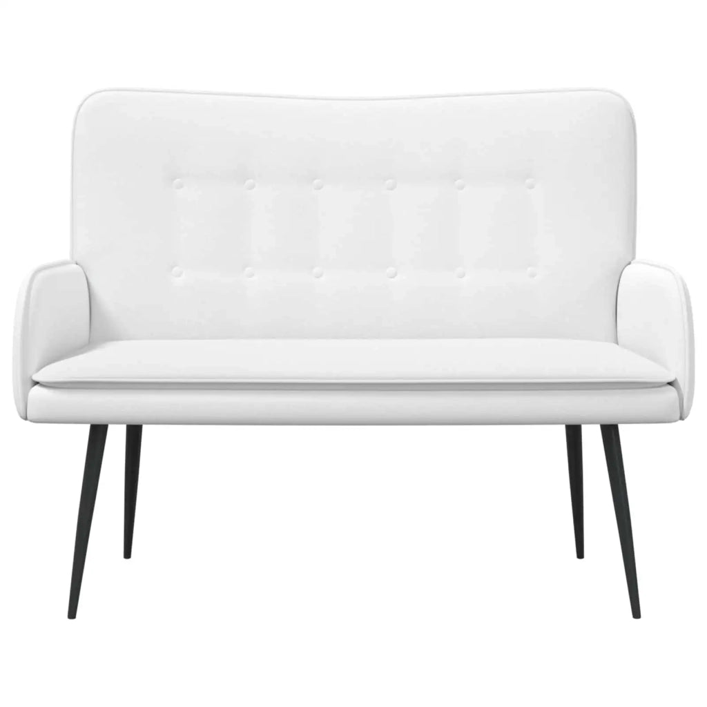 Divano a 2 Posti Bianco 115 x 61 x 87 cm Tessuto