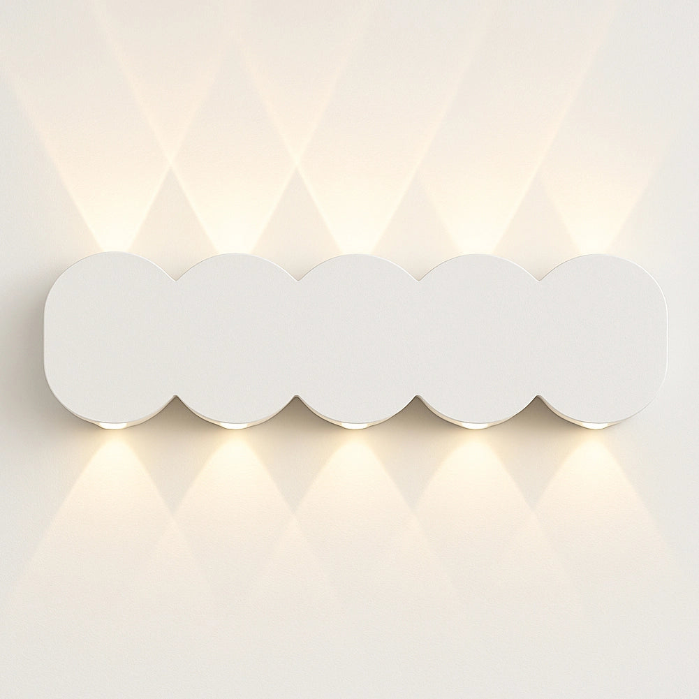 Applique da Muro LED 10Luci Bianco Caldo Esterno Interno Alluminio 26x8x3 cm Bianco