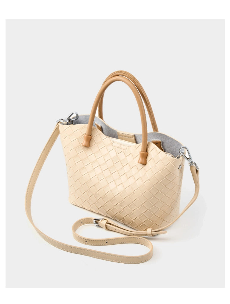 Borsa a mano da donna in vera pelle, borsa a tracolla bianca.