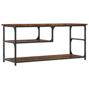 Mobile TV multimediale scaffale TV credenza mobile TV sala da pranzo soggiorno camera da letto rovere affumicato 103 x 38 x 46,5 cm legno ingegnerizzato e acciaio marrone 02_0027309