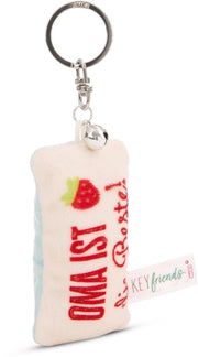 Hanger per chiavi mini cuscino morbido "Nonna è la migliore!" 8 cm con campanello