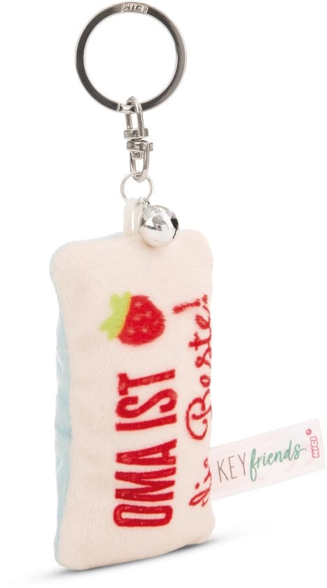 Hanger per chiavi mini cuscino morbido "Nonna è la migliore!" 8 cm con campanello