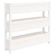 Fioriera | Cassetta per fiori | Vaso Bianca 112x25x104,5 cm in Legno Massello di Pino