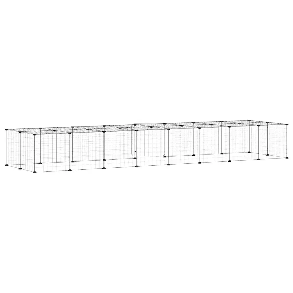Gabbia per Animali 36 Pannelli con Porta Nera 35x35 cm Acciaio CFW7096607