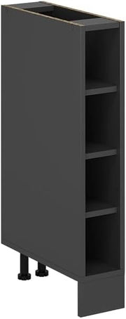 Scaffale da cucina R-Line, Antracite, 15 cm senza piano di lavoro, per la libera combinazione all'interno di sistemi cucina modulari