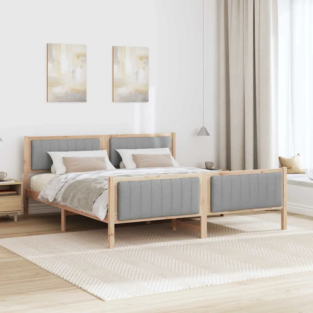 Struttura del letto-Giroletto Marrone e grigio chiaro 180 x 200 cm 872293
