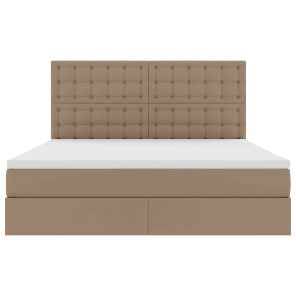 Letto con Contenitore Cappuccino 180 x 200 cm Pelle Sintetica