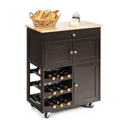 Carrello da cucina/carrello di servizio con ruote 67 x 37 x 86,5 cm con spazio di archiviazione ottimale design moderno MDF marrone 20_0011644