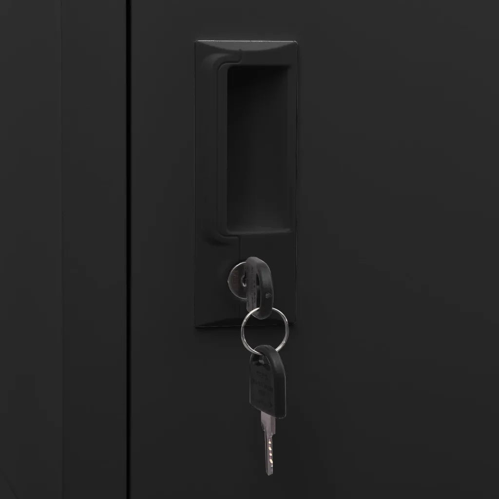 Armadietto con Serratura Nero 38x45x180 cm in Acciaio 339786