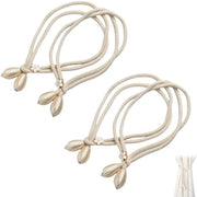 Set di supporti per tende da 4 pezzi bianchi 50cm corda mano a mano cotone poliestere per soggiorno camera da letto cucina senza forare decorativo e regolabile